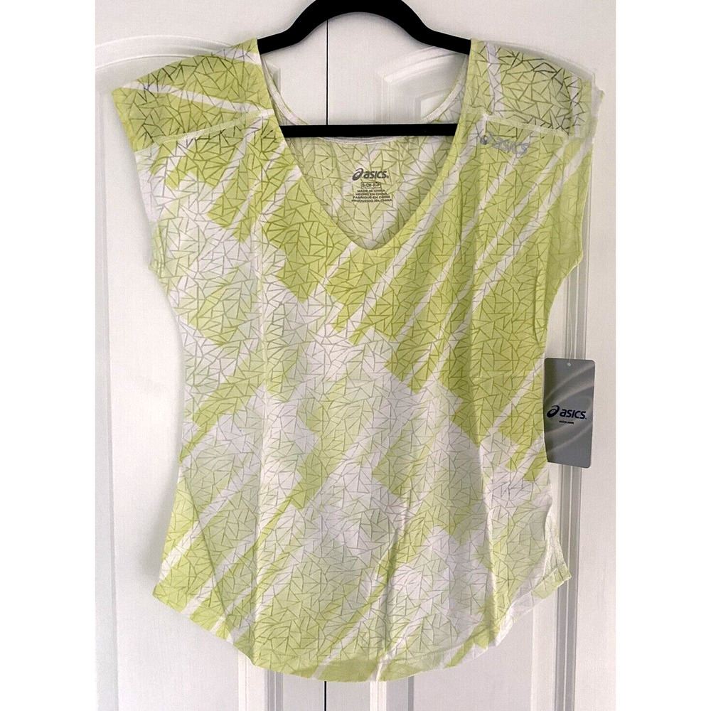 Asics Women’s Size S Tessa Burnout Cap Sleeve Sunny Lime Green Athletic Shirt